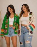 Blooming Flowers Crochet Cardigan