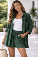 Button Down Shirt & Shorts Set