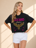 Freebird America Leopard Eagle Crop Tee