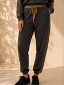 Women's Joggers with Animal Print Contrast
