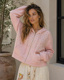Botanical Bliss Thermal Patch Zip Hoodie
