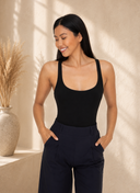 Square Neck Ribbed Bodysuit