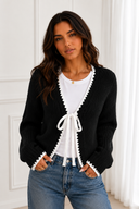 Cozy Charm Ribbon Tie Knit Cardigan