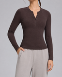 Simply Yours Ribbed Henley Modal Top | S-2X