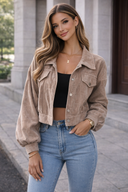 Effortless Edge Relaxed Cropped Jacket
