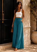 Coastline Tie Waist Palazzo Pants | 12 Colors
