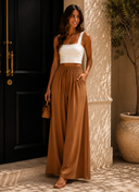 Coastline Tie Waist Palazzo Pants | 12 Colors