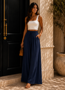Coastline Tie Waist Palazzo Pants | 12 Colors