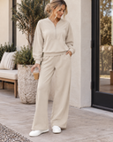 City Stroll Zip-Neck Pullover & Relaxed Pant Set