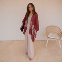 Floral Embroidered Stitch Kimono