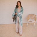 Embroidered Floral Vine Lightweight Kimono