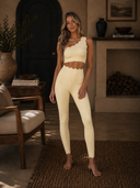 Scalloped One Shoulder Sports Bra