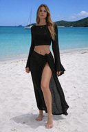 Crochet Tie Front Top & Maxi Skirt Set