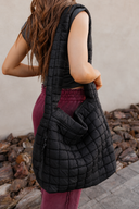 Leda Quilted Nylon Puffer Hobo Crossbody Bag