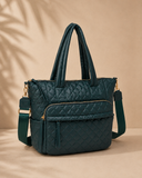 Quilted Nylon Tote Bag with Laptop Sleeve