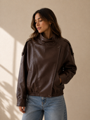 Hudson Faux Leather Moto Jacket