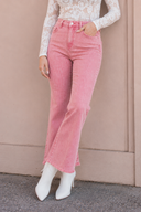 Acid Washed High Waist Frayed Hem Bootcut Pants | S-XL, 7 Colors