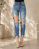 RISEN | Let's Get Brunch High-Rise Straight Jeans | PLUS/REG