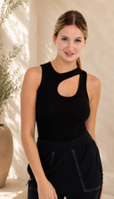 Keyhole Cut-Out Sleeveless Bodysuit