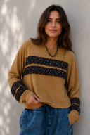 POL Textured Patch Shirring Top