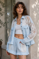 Meadow Whimsy Floral Knit Utility Jacket