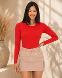 Ribbed Seamless Long Sleeve Bodysuit