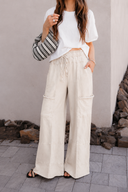 Seaside Breeze Mineral Wash Wide Leg Cropped Pants