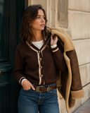 Harbor Lane Contrast Trim Cardigan