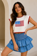 Coastal Breeze Smocked Tiered Mini Skirt