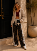 POL Long Sleeve Exaggerated Button Sweater Cardigan