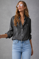 The On Repeat Button-Up Denim Shirt