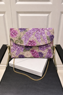 Floral Print Foldover Clutch Bag