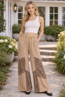 J.Her Mineral Washed Leopard Animal Patchwork Pants