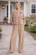 Mineral Wash Eyelet Tie Hem Joggers