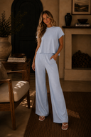 Viscose Sweater Short Slv Top & Pants 2pcs Set