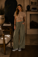 Vintage Wash Wide Leg Lounge Pants