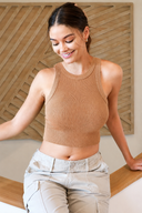 Niki Biki Ribbed High Neck Crop Top