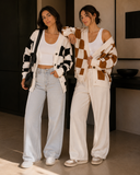 CheckMate Cardigan | Black or Brown