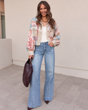 Crochet Lace Patch Floral Jacket Top