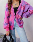 Sweet as Strawberry Wine Cardigan-Cardigans-Rae Collective, Women's Online Fashion Boutique Located in Phoenix, Arizona (Scottsdale Area)
