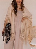 Festival Feels Crochet Medallion Tassel Kimono