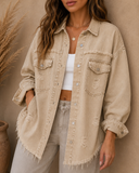 Frayed Denim Pocket Shirt Jacket