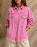 Frayed Denim Pocket Shirt Jacket