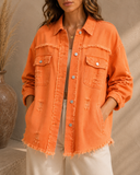Frayed Denim Pocket Shirt Jacket