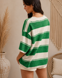 Harbor Stripe Half Sleeve Knit Sweater
