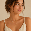 Golden Initial Glow Layered Necklace