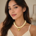 Golden Sweetheart Beaded Necklace