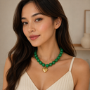Golden Sweetheart Beaded Necklace