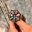 Cute Stamped Stone Flower Ring | Krush Exclusive-Cluster Rings-Rae Collective, Women's Online Fashion Boutique Located in Phoenix, Arizona (Scottsdale Area)