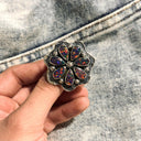 Cute Stamped Stone Flower Ring | Krush Exclusive-Cluster Rings-Rae Collective, Women's Online Fashion Boutique Located in Phoenix, Arizona (Scottsdale Area)